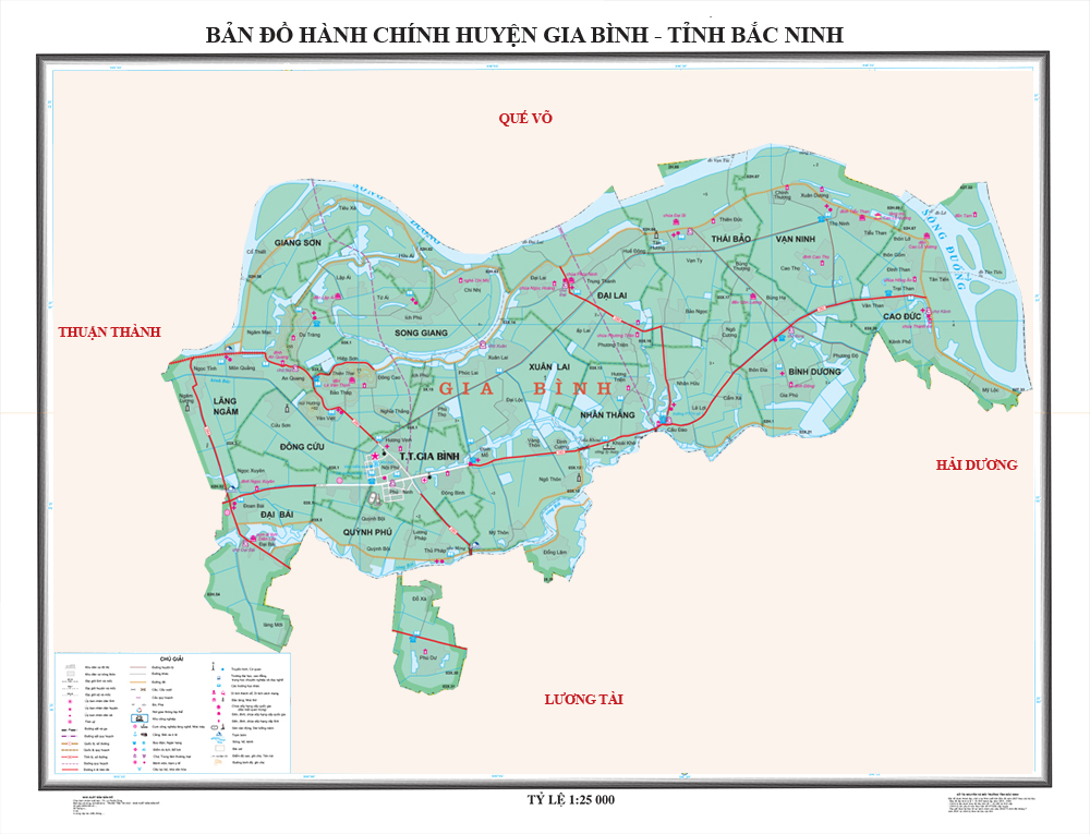 Ban do huyen Gia Bình tỉnh Bắc Ninh